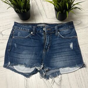 Just USA Frayed Hem Jean Shorts